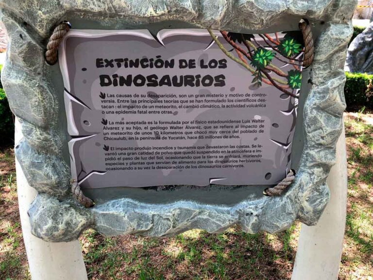 letreros en dinoparque Museos de dinosaurios: Dinoparque Pachuca Hidalgo