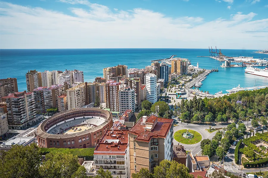 Foto panorámica de Málaga España