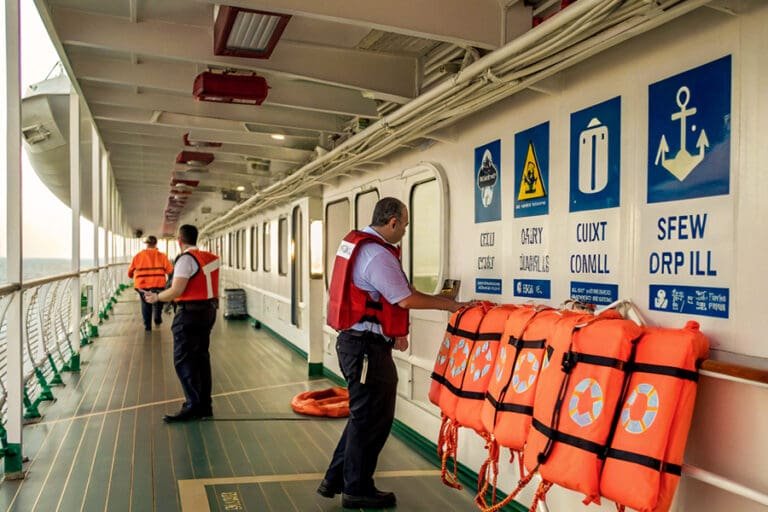 Equipos-salvavidas-en-un-crucero-de-lujo